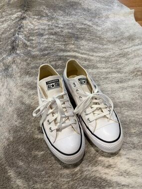 Converse White Low Top Canvas Sneakers